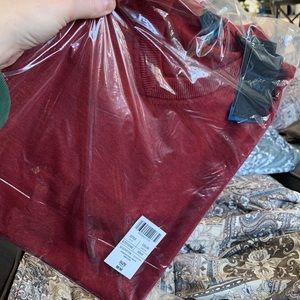 NWT Greg Norman Mens Med Red Merino Wool Sweater